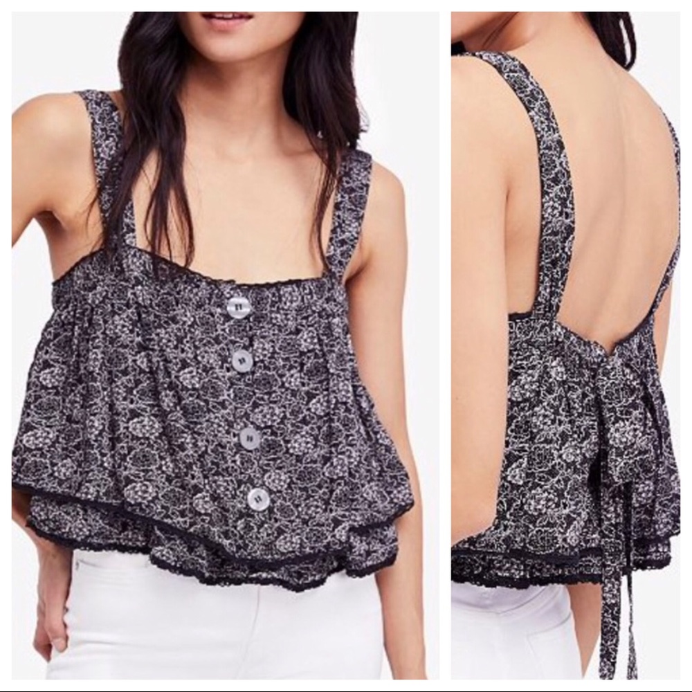 Free People Sweet Caroline Tank in Black NWT - Picture 4 of 4
